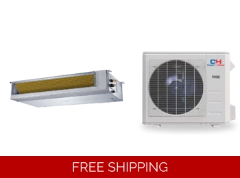 C&H 36K-Btu HS-Slim Ducted 17.7 SEER2 Mini Split H-Heat Pump (-22°F) E-Star 12 EER/11.1 HSPF (R454B)
